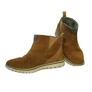 Sorel Waterproof Boots Women's Size 6 Elk Cozy Nubuck Leather Pull-On Cushioned